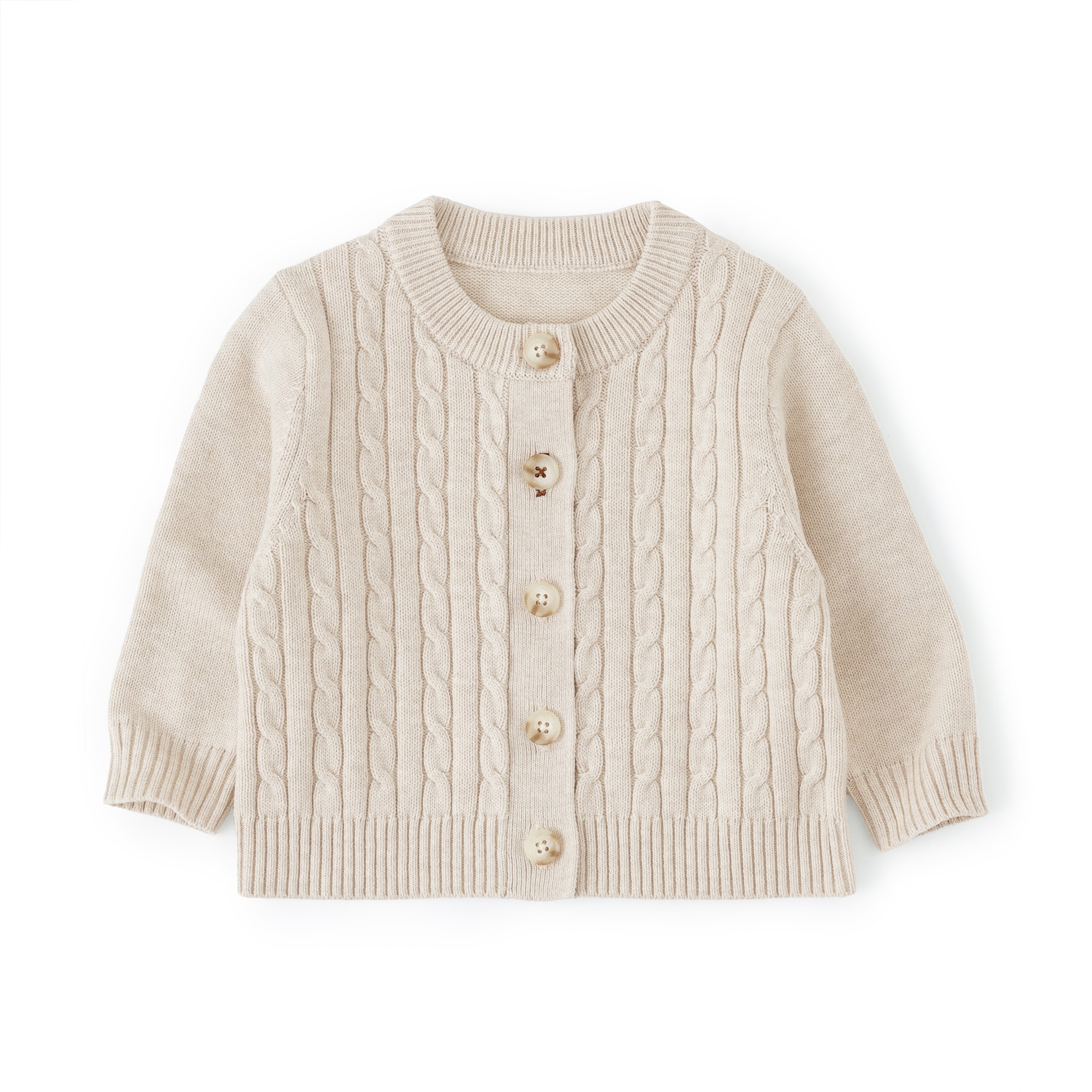 ベビー　洗えるニットクルーネックカーディガン