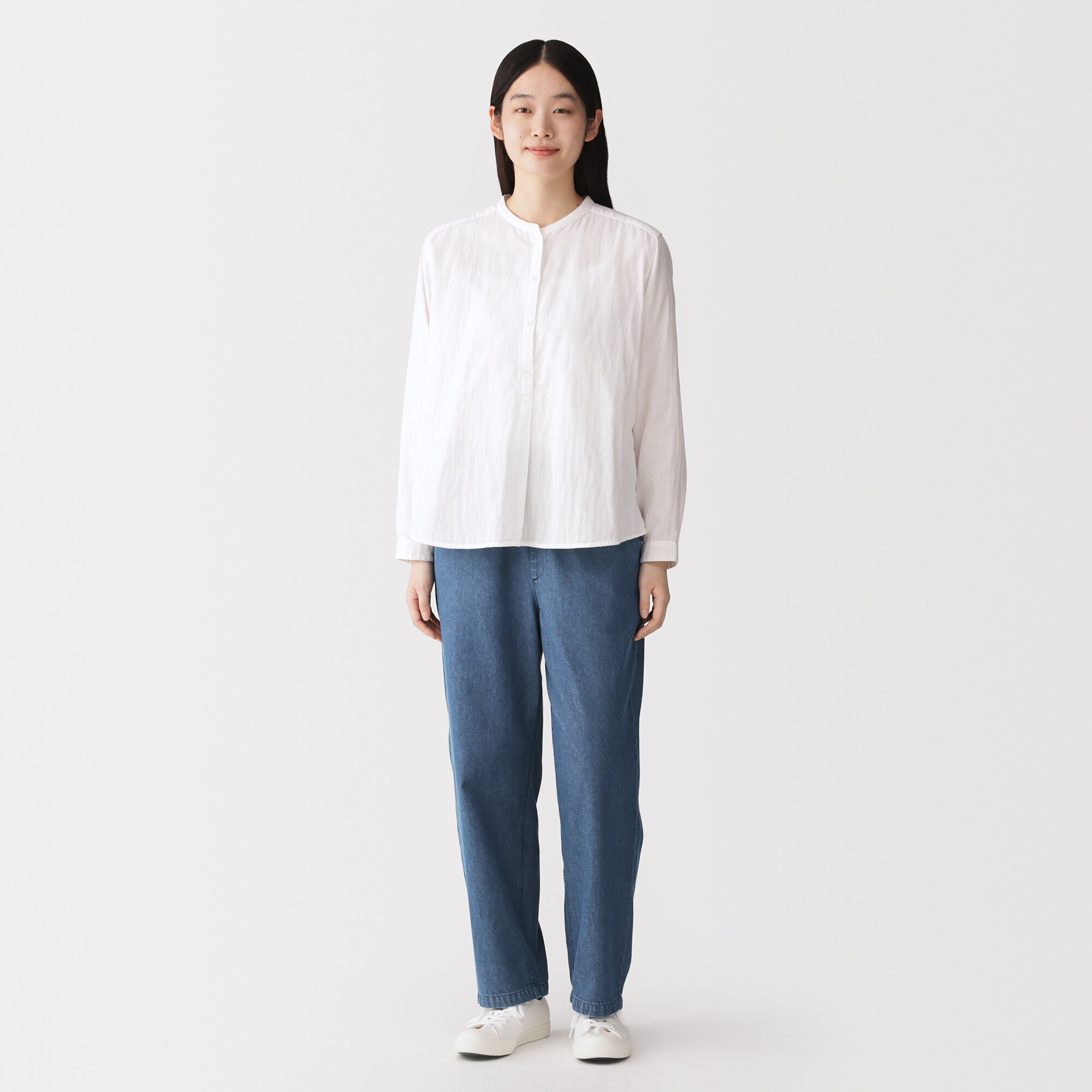 婦人 洗いざらし デニムイージーテーパードパンツ | 無印良品