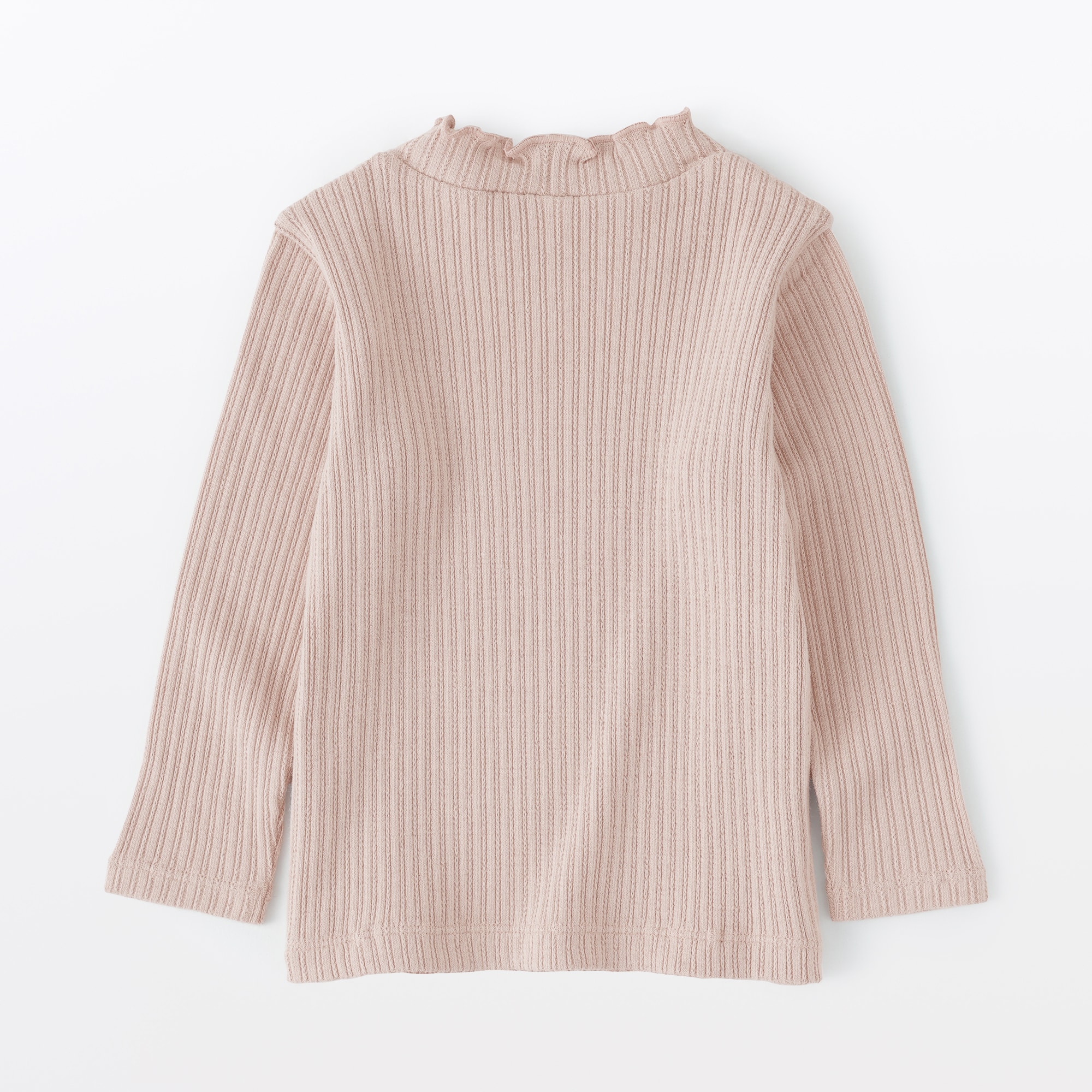 ベビー　ストレッチジャカード編みハイネック長袖Ｔシャツ