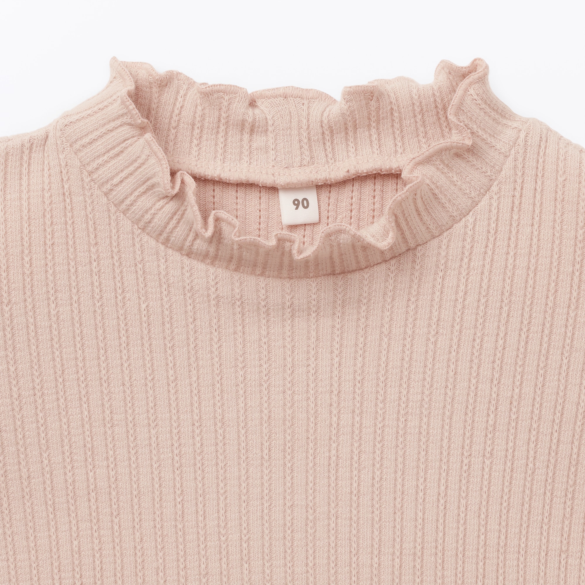 ベビー　ストレッチジャカード編みハイネック長袖Ｔシャツ