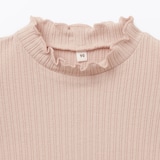 ベビー　ストレッチジャカード編みハイネック長袖Ｔシャツ