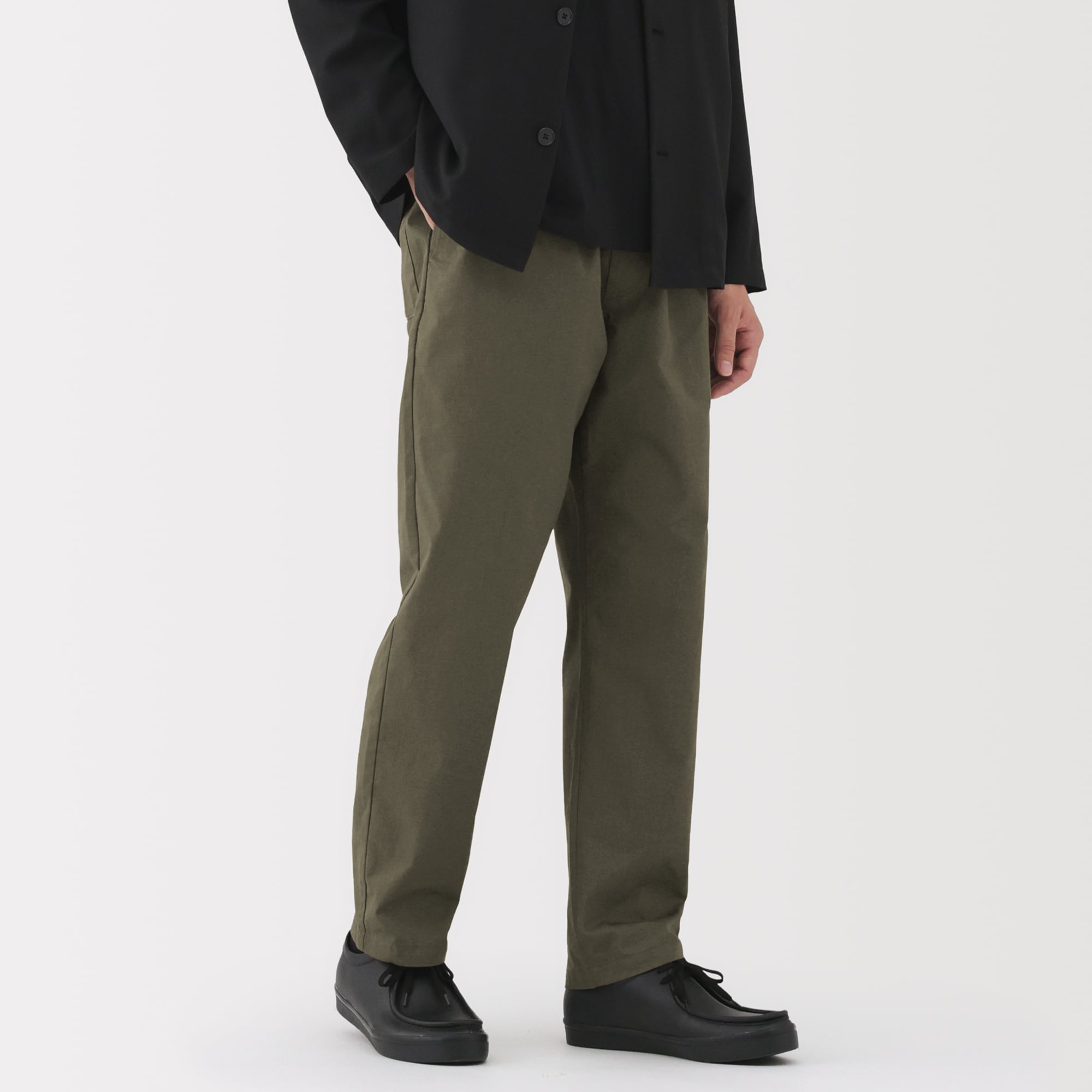 497 PGG ユニセックス 定価30,800円 イージーパンツ カーキ S 紳士 洗いざらしコットンイージーパンツ | 無印良品