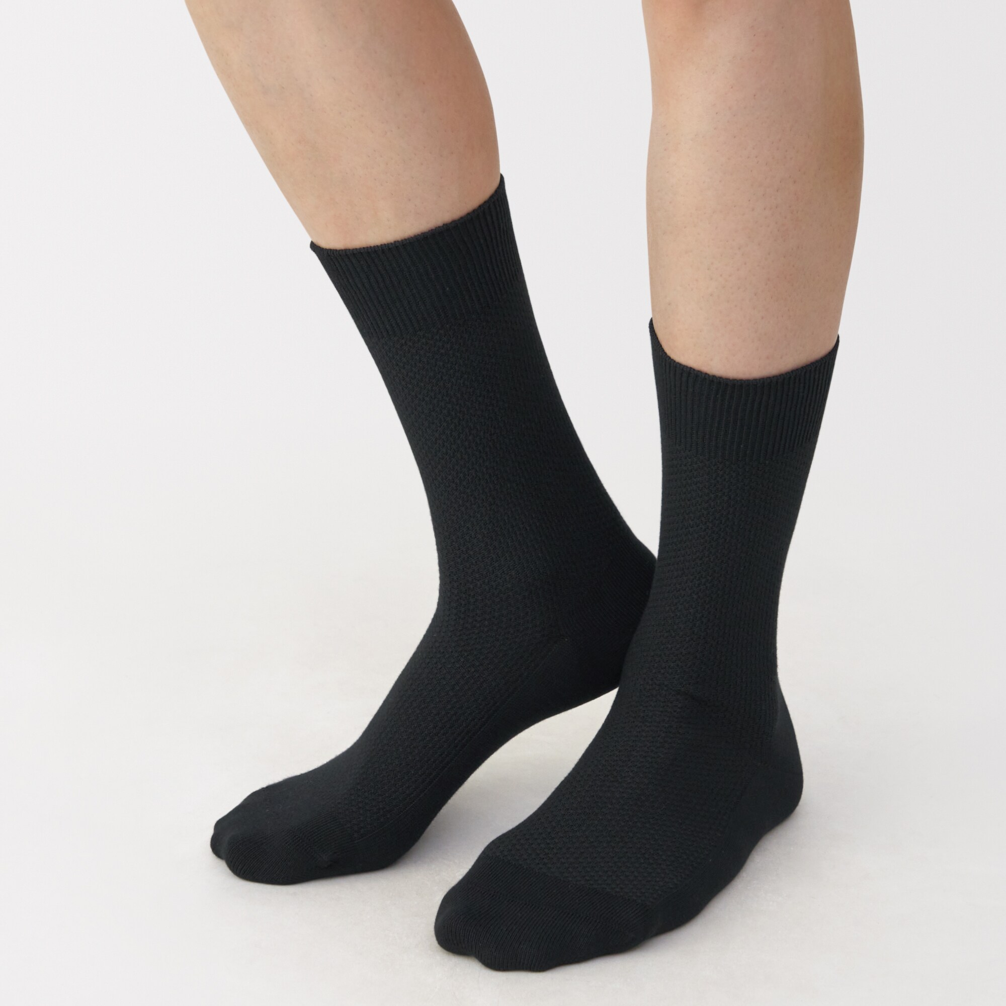 紳士　足なり直角　鹿の子編み　ビジネス靴下　※再生コットン