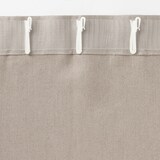 麻平織太番手ノンプリーツカーテン／オフ白