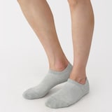 紳士　足なり直角　パイル編み　スニーカーイン（無地）※杢色