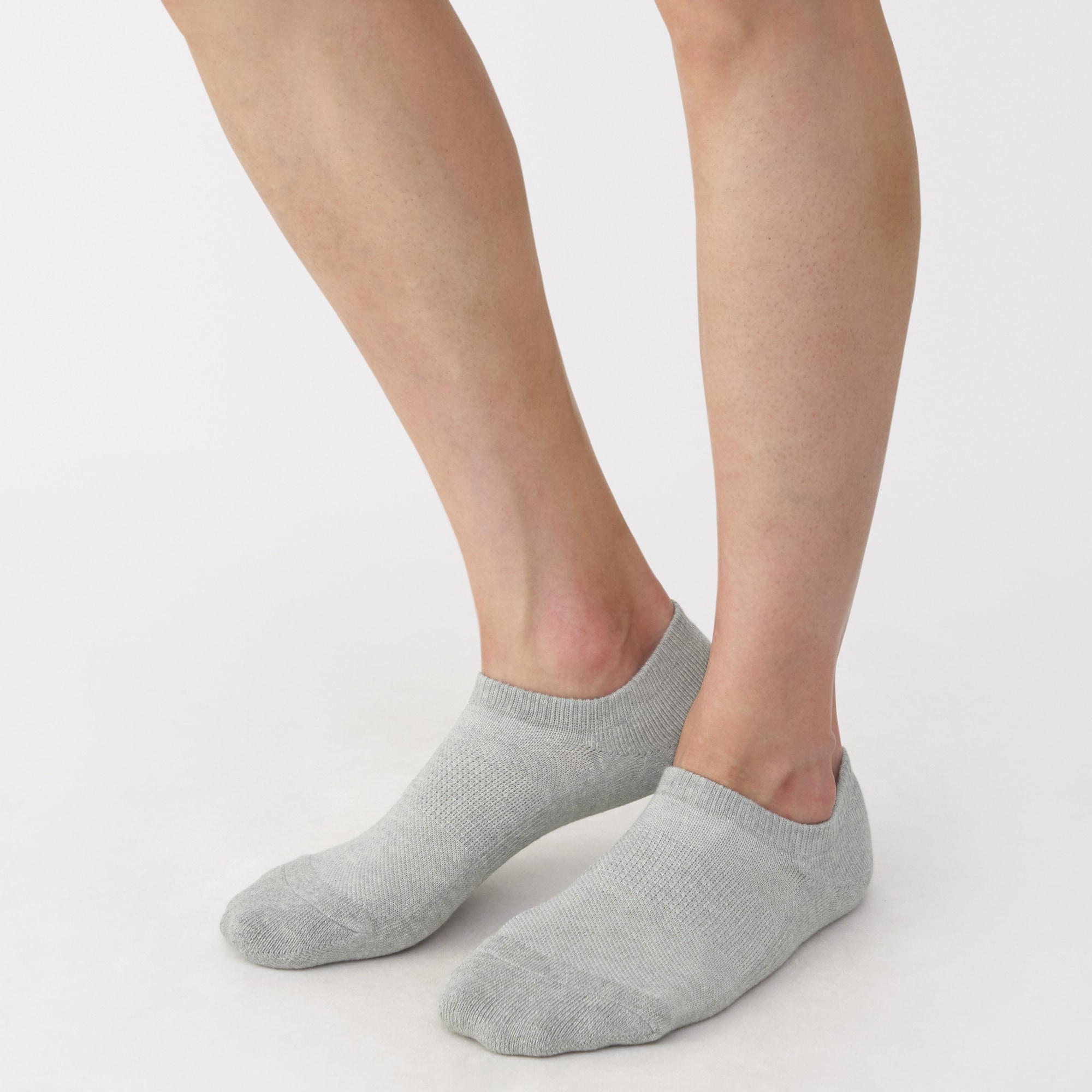 紳士　足なり直角　パイル編み　スニーカーイン（無地）※杢色