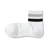 紳士　足なり直角　パイル編み　ショート丈靴下（ライン）