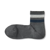 紳士　足なり直角　パイル編み　ショート丈靴下（ライン）