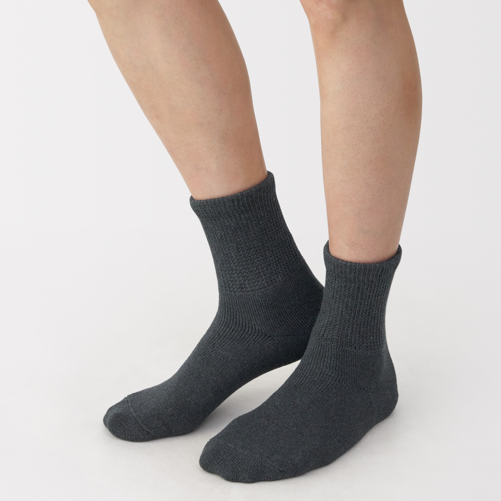 紳士　足なり直角　パイル編み　履き口のびのび　ショート丈靴下