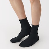 紳士　足なり直角　パイル編み　履き口のびのび　ショート丈靴下