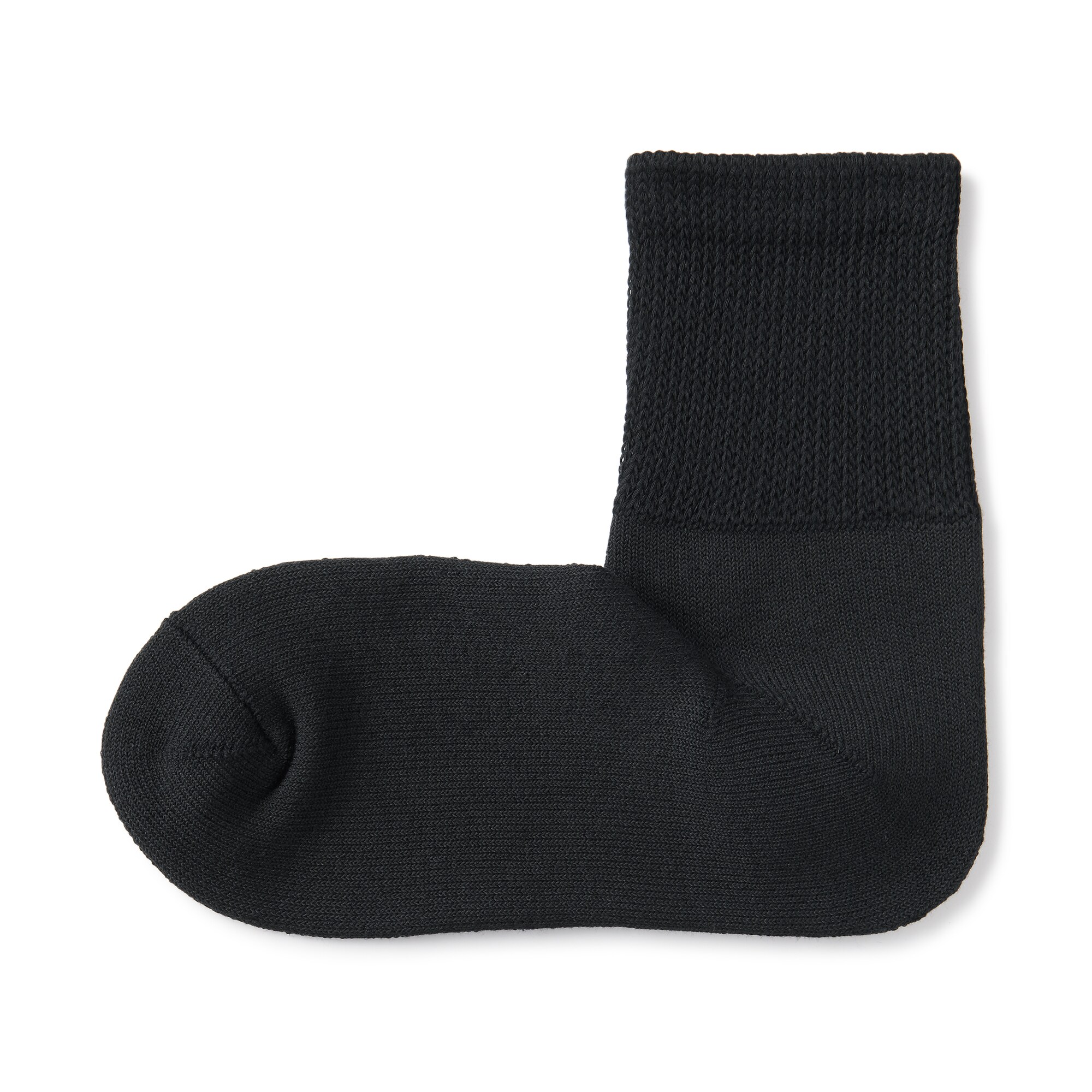 紳士　足なり直角　パイル編み　履き口のびのび　ショート丈靴下