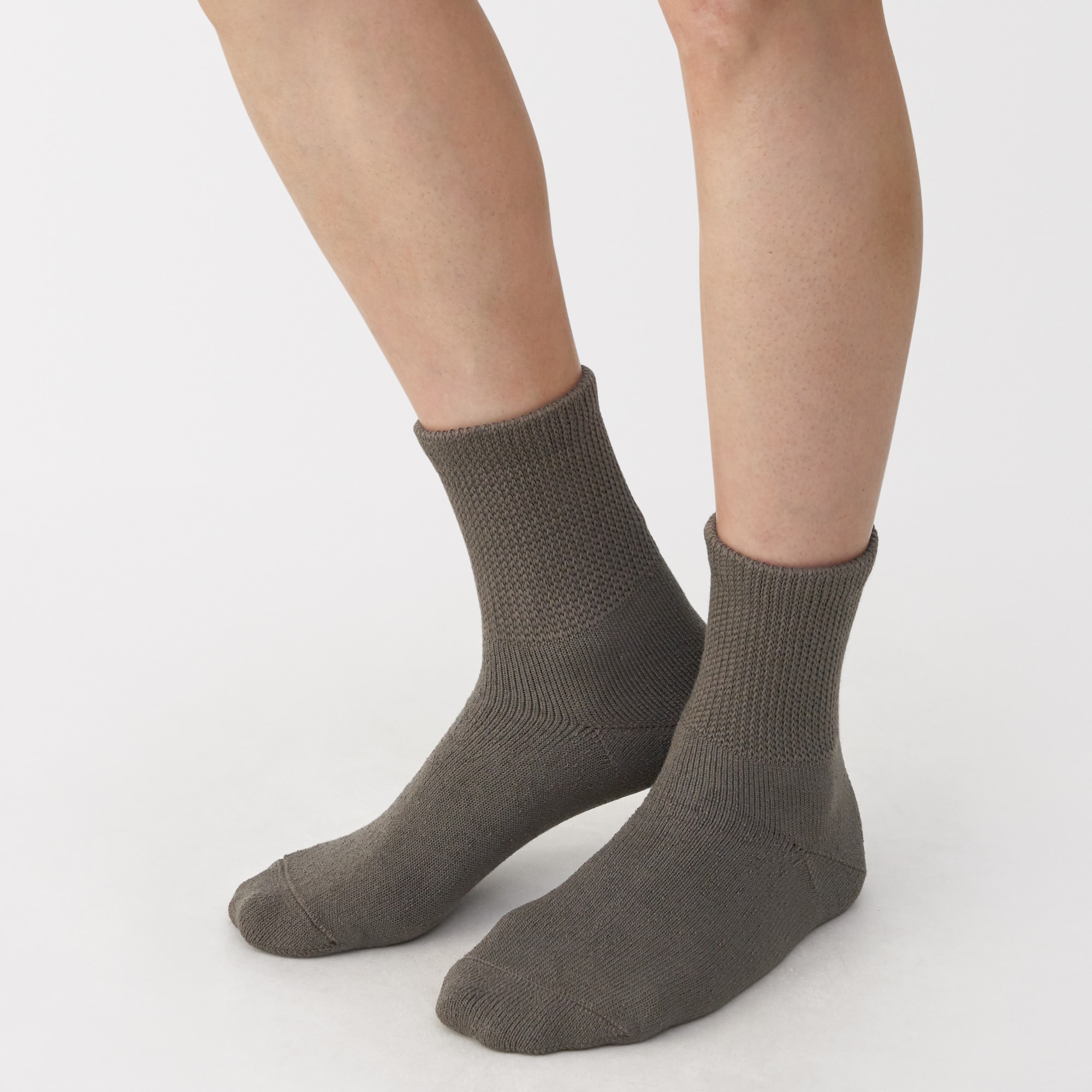 紳士　足なり直角　パイル編み　履き口のびのび　ショート丈靴下