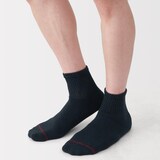 紳士　足なり直角　あったか綿　厚手ショート丈靴下（ウール入り）