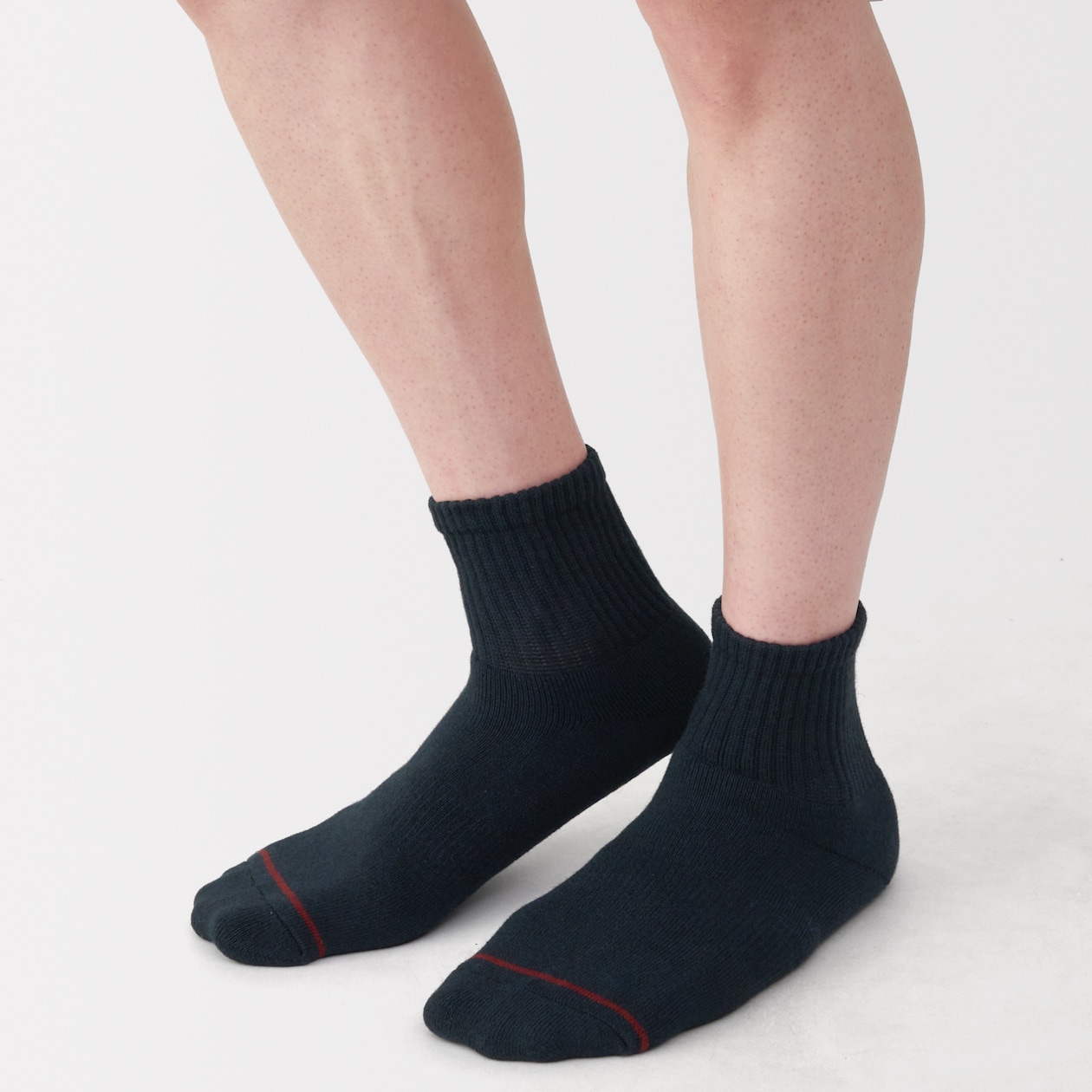 紳士　足なり直角　あったか綿　厚手ショート丈靴下（ウール入り）