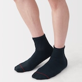 紳士　足なり直角　あったか綿　厚手ショート丈靴下（ウール入り）
