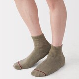 紳士　足なり直角　あったか綿　厚手ショート丈靴下（ウール入り）