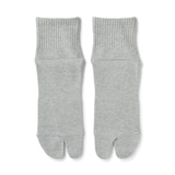 紳士　足なり直角　たび型ショート丈靴下　※杢色