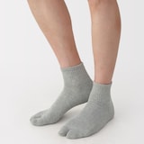 紳士　足なり直角　たび型ショート丈靴下　※杢色