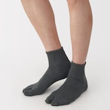 紳士　足なり直角　たび型ショート丈靴下　※杢色