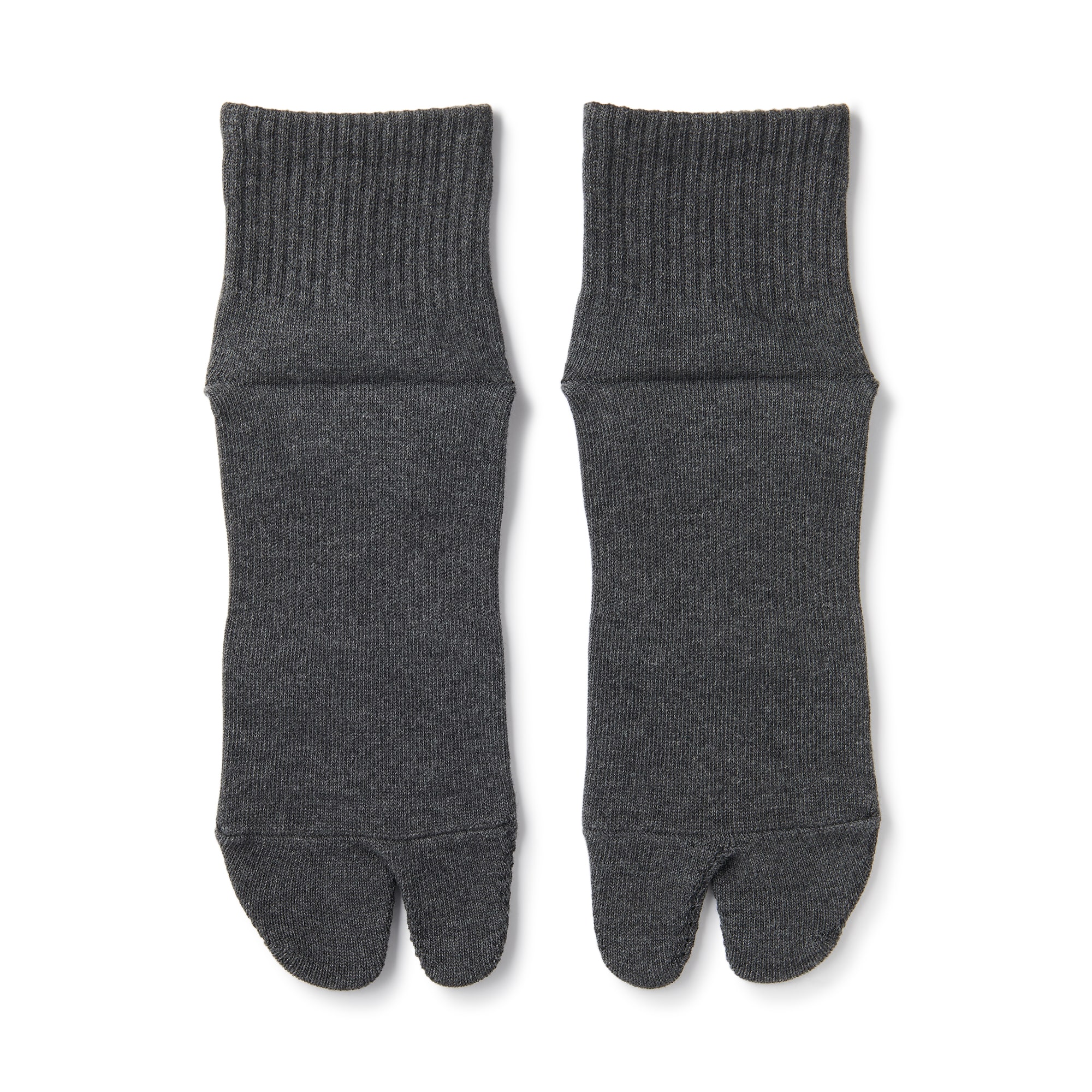 紳士　足なり直角　たび型ショート丈靴下　※杢色