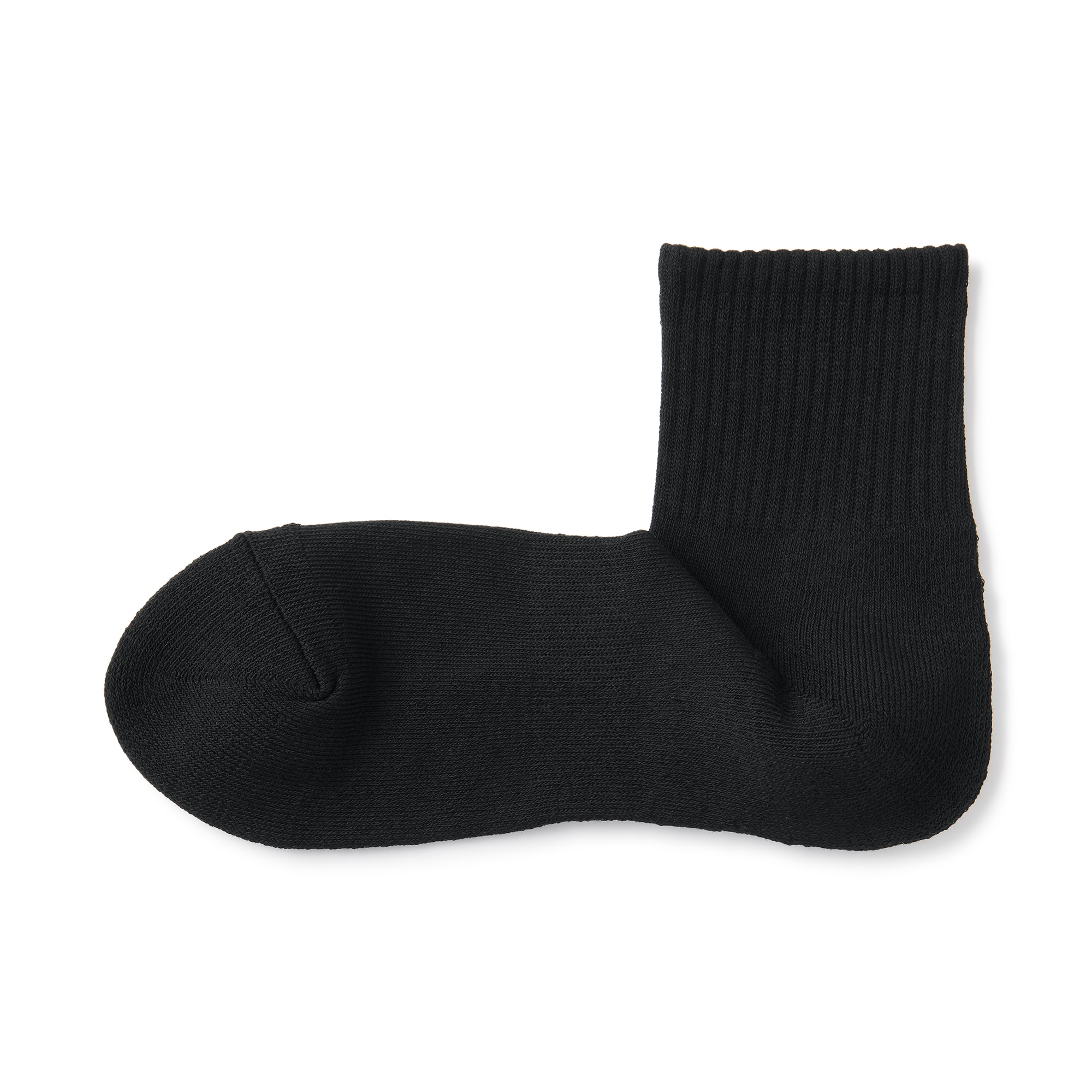 紳士　足なり直角　パイル編み　ショート丈靴下（無地）