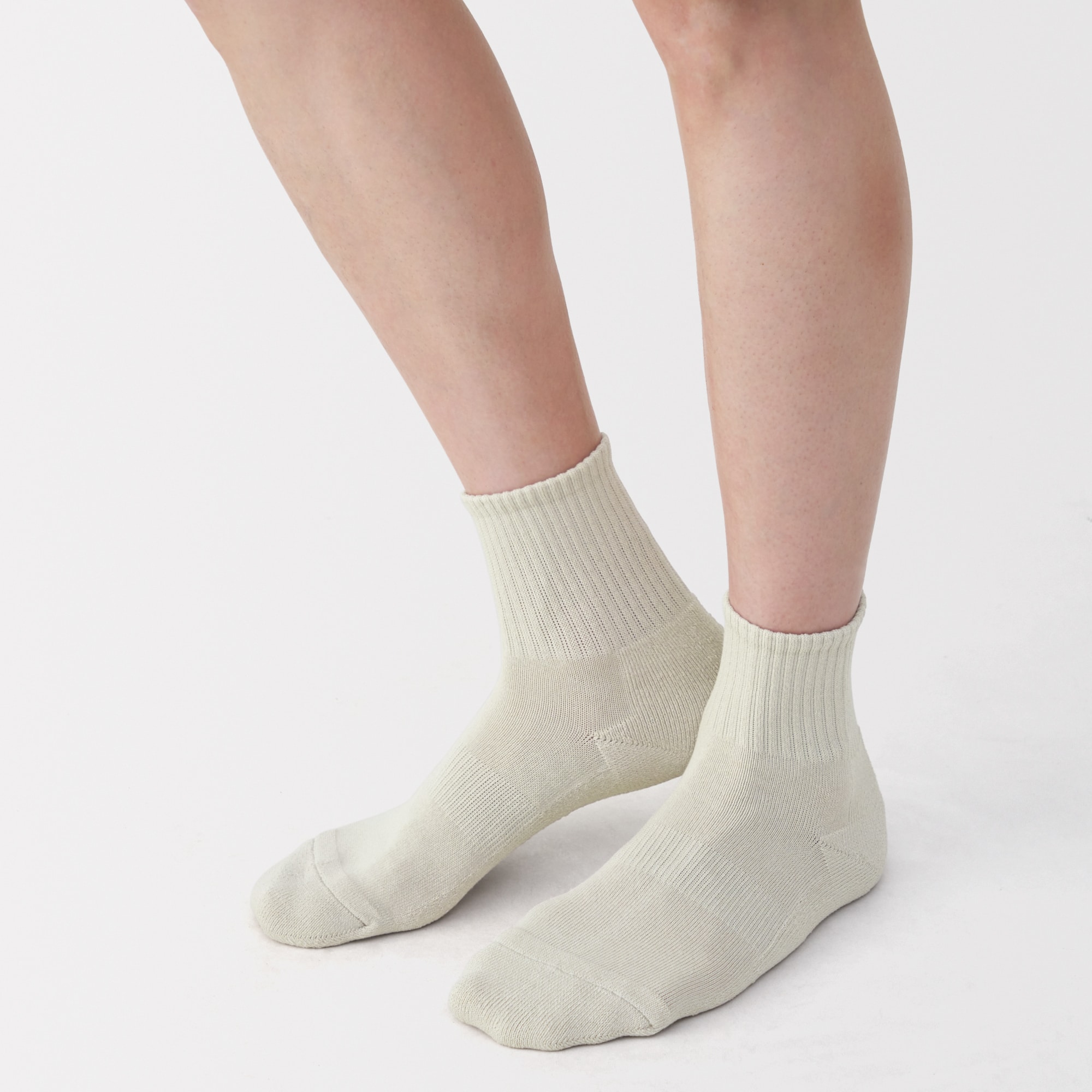 紳士　足なり直角　パイル編み　ショート丈靴下（無地）