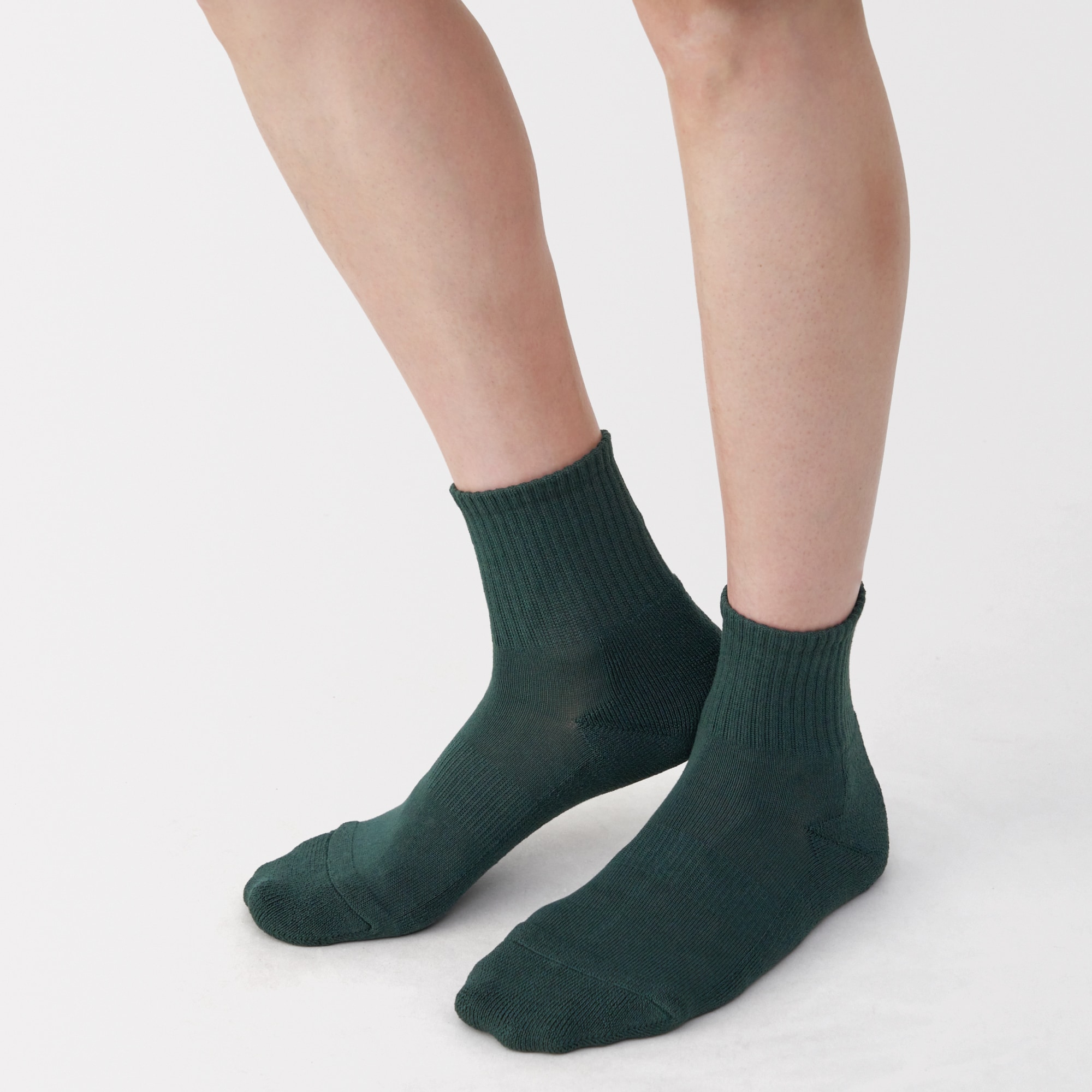 紳士　足なり直角　パイル編み　ショート丈靴下（無地）