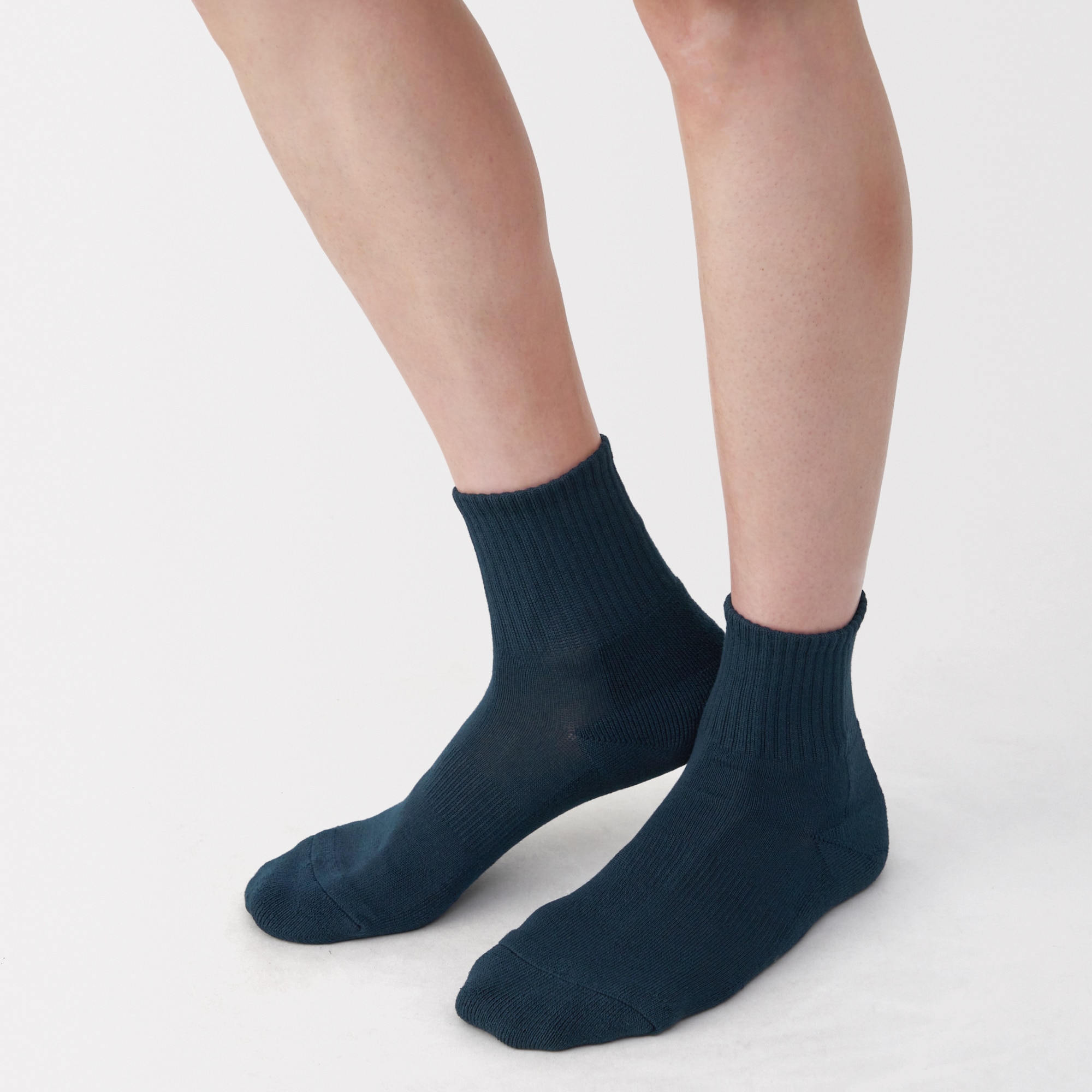 紳士　足なり直角　パイル編み　ショート丈靴下（無地）