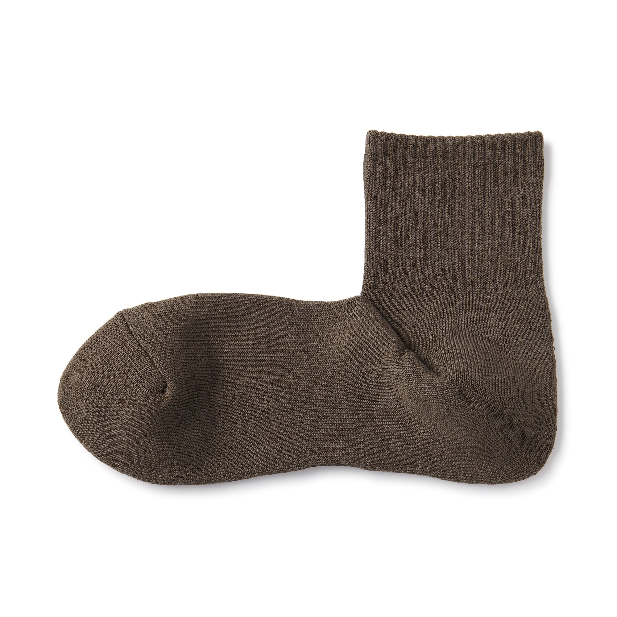 紳士　足なり直角　パイル編み　ショート丈靴下（無地）