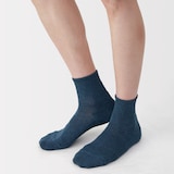 紳士　足なり直角　パイル編み　ショート丈靴下（無地）