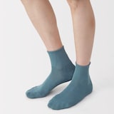 紳士　足なり直角　パイル編み　ショート丈靴下（無地）