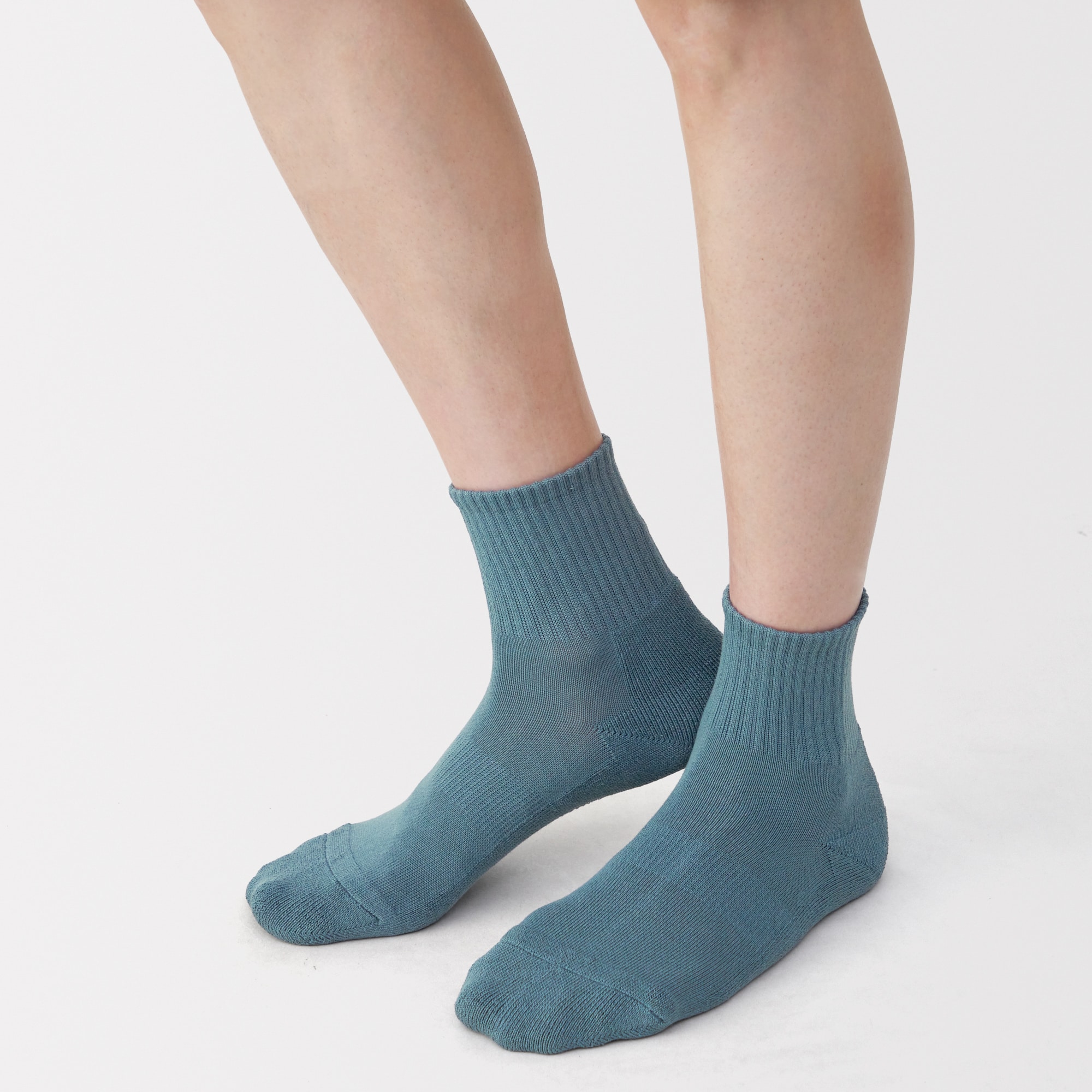 紳士　足なり直角　パイル編み　ショート丈靴下（無地）