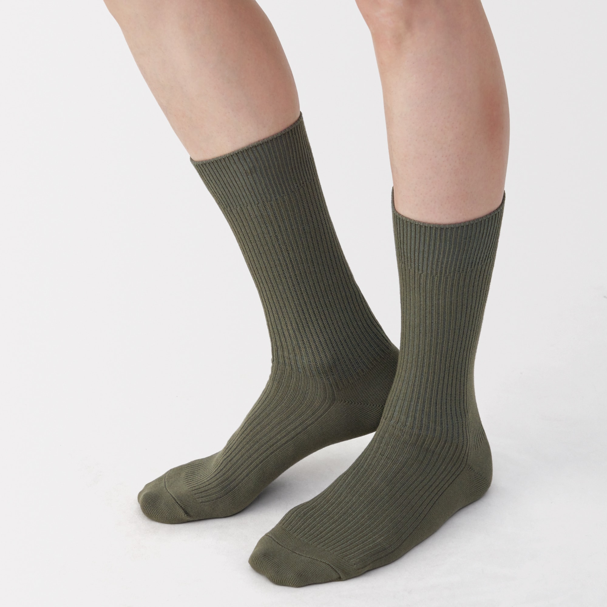 紳士　足なり直角　ズレ落ちにくいリブ編み靴下