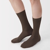 紳士　足なり直角　ズレ落ちにくいリブ編み靴下