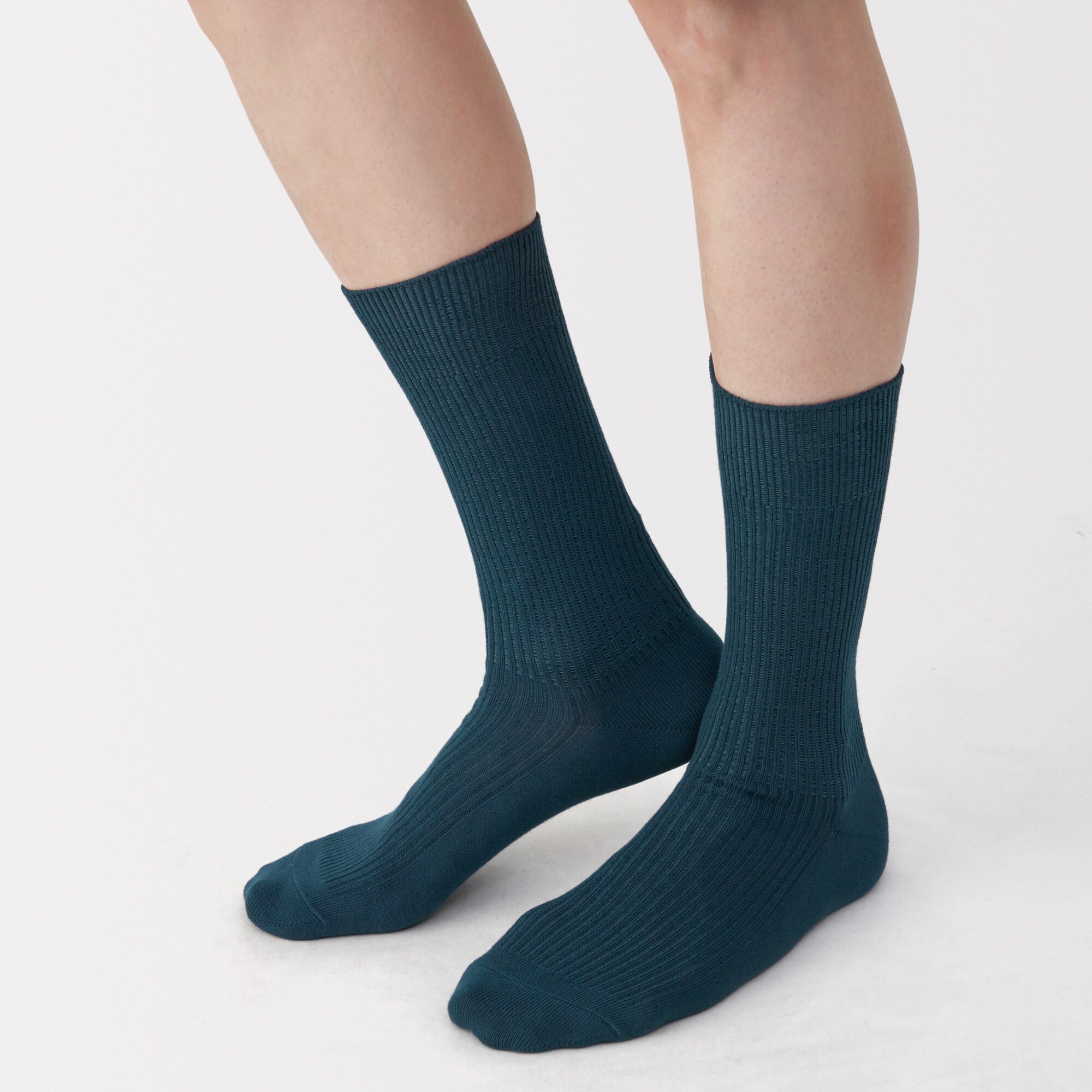 紳士　足なり直角　ズレ落ちにくいリブ編み靴下