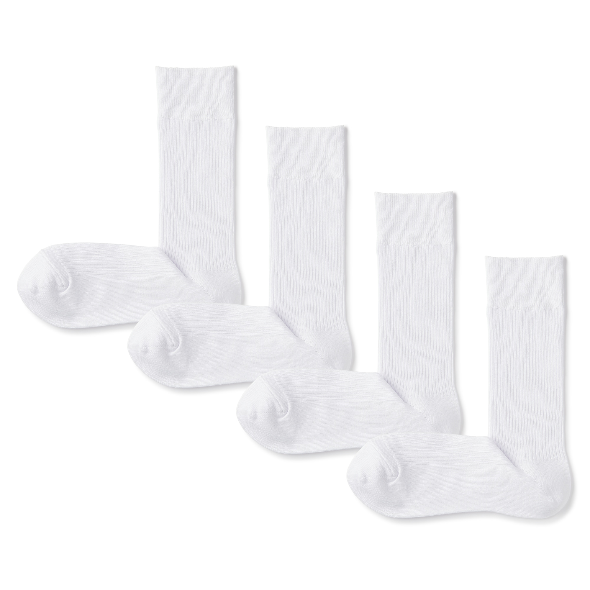 紳士　足なり直角　リブ編み靴下（４足組）