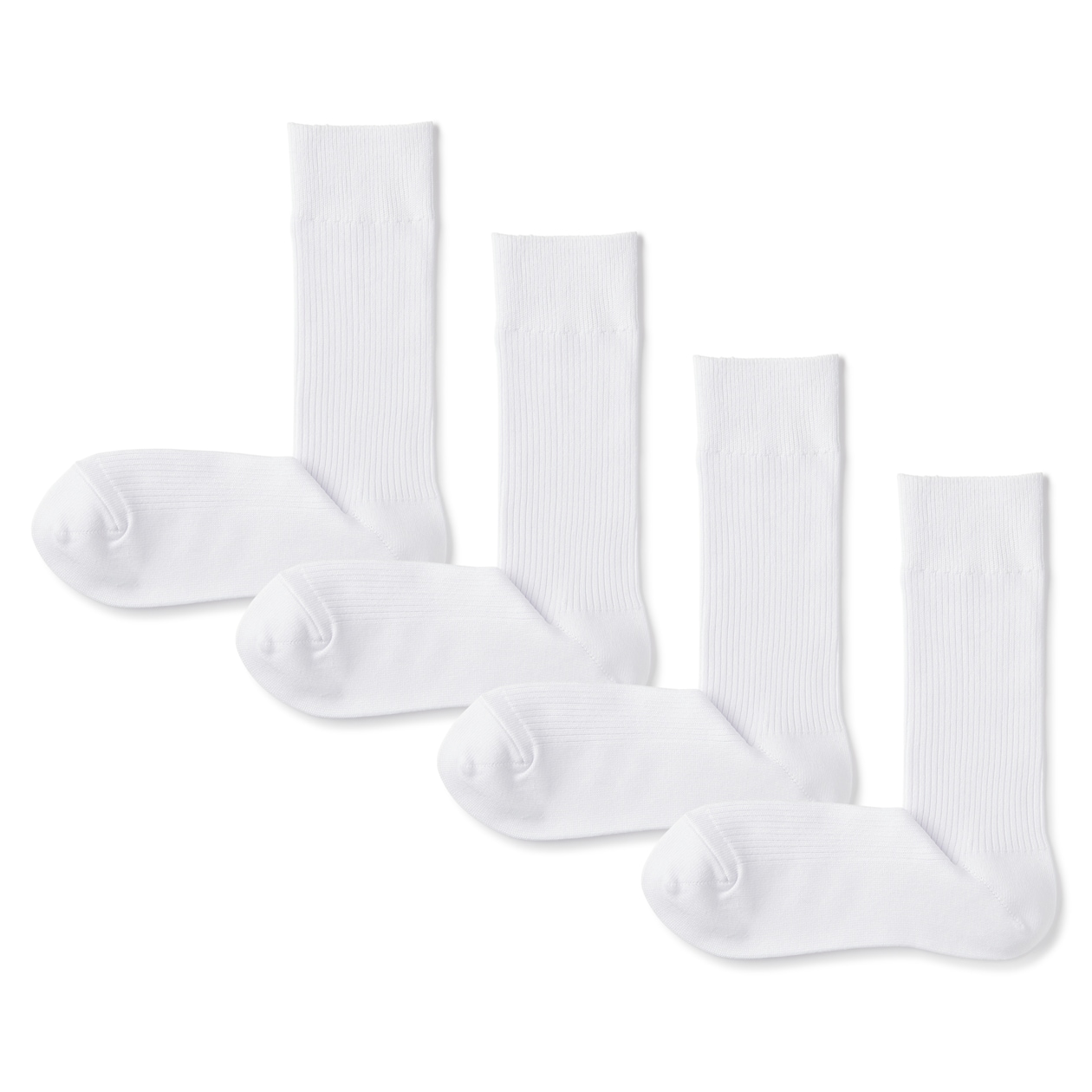 紳士　足なり直角　リブ編み靴下（４足組）