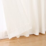 麻平織太番手プリーツカーテン２倍ヒダ／オフ白