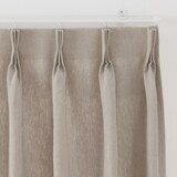 麻平織太番手プリーツカーテン２倍ヒダ／オフ白