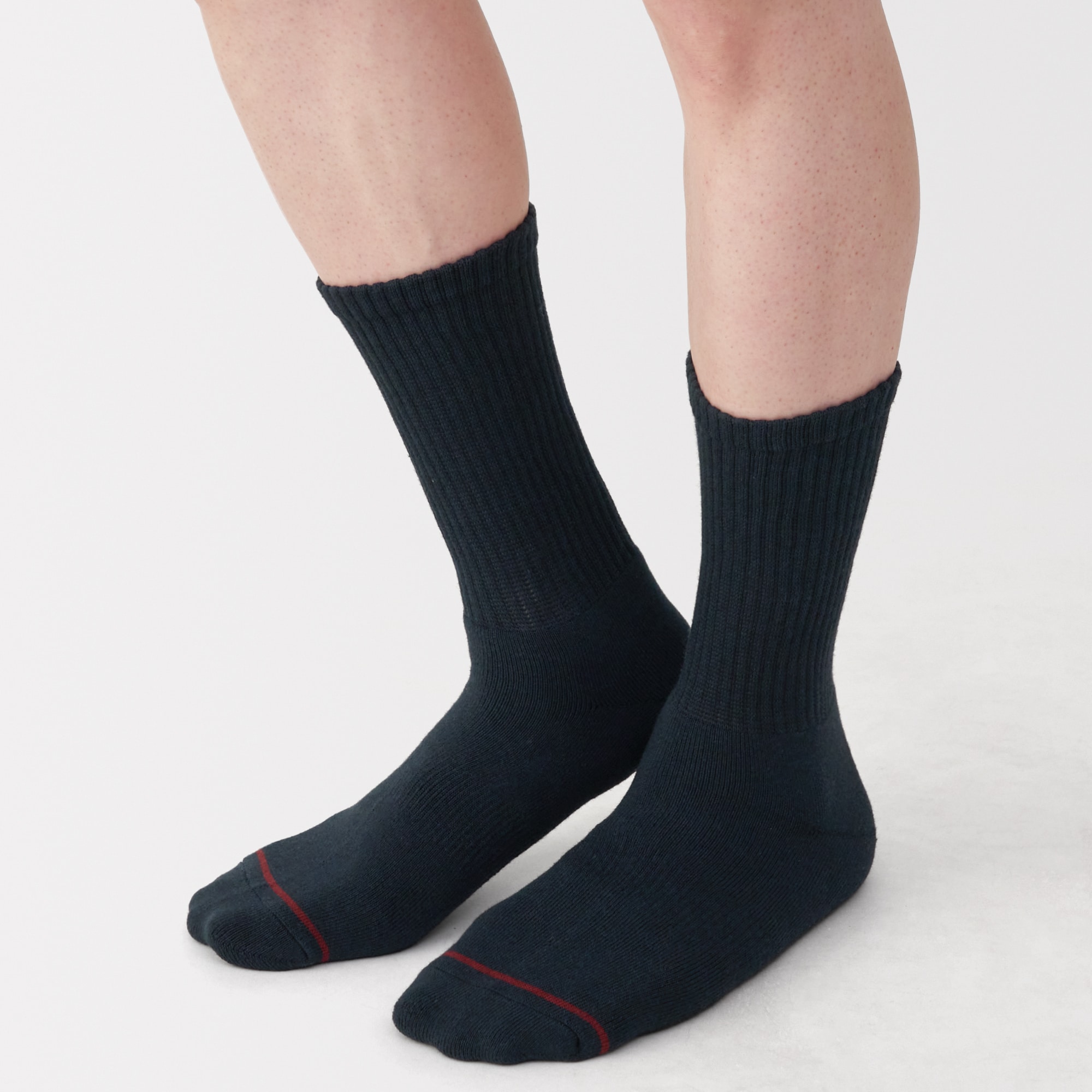 紳士　足なり直角　あったか綿　厚手靴下（ウール入り・無地）