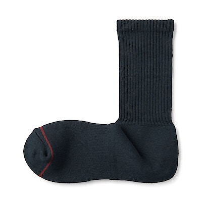 紳士　足なり直角　あったか綿　厚手靴下（ウール入り・無地）
