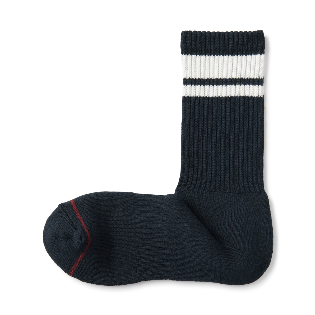 紳士　足なり直角　あったか綿　厚手靴下（ウール入り・ライン）
