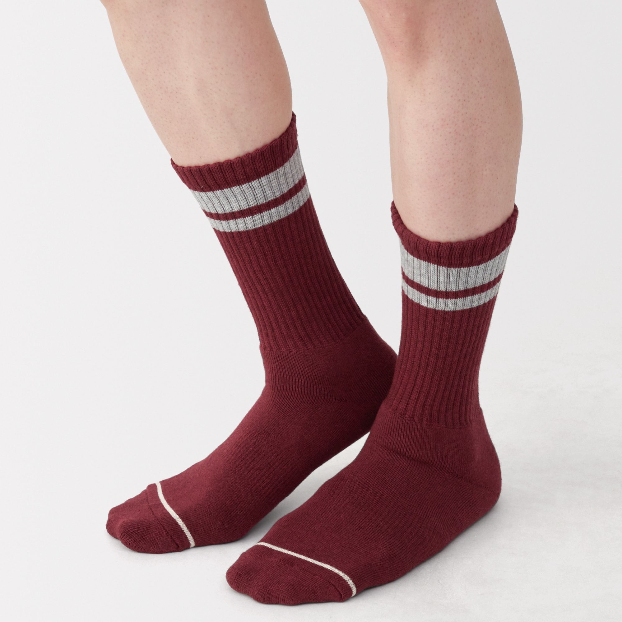 紳士　足なり直角　あったか綿　厚手靴下（ウール入り・ライン）