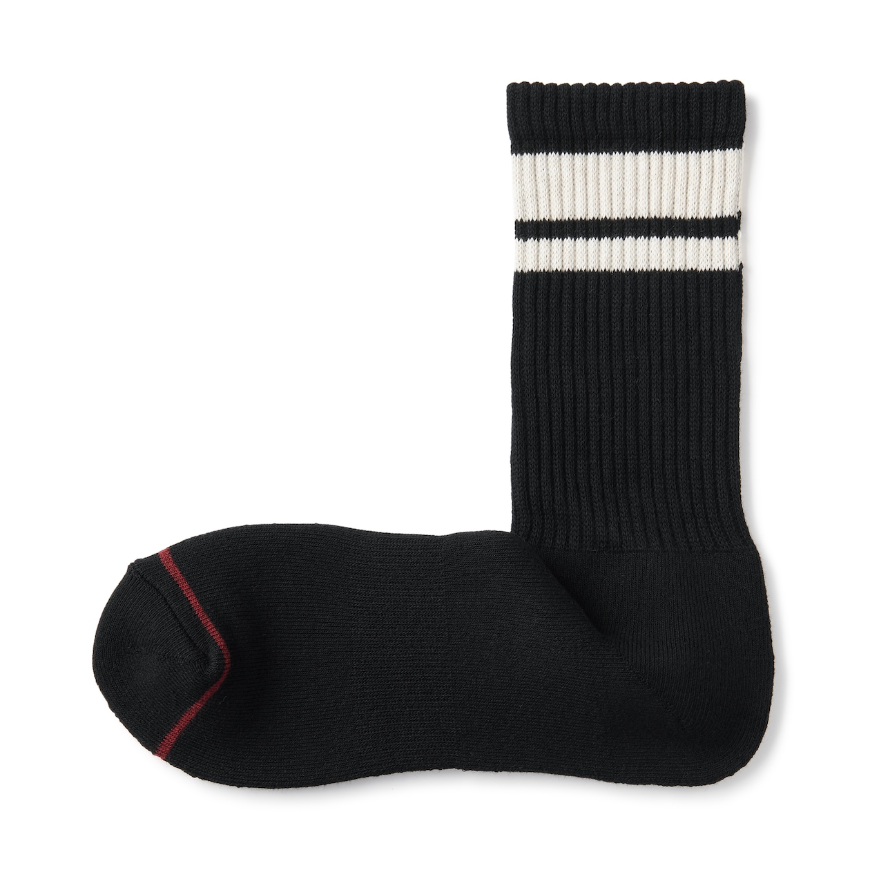 紳士　足なり直角　あったか綿　厚手靴下（ウール入り・ライン）