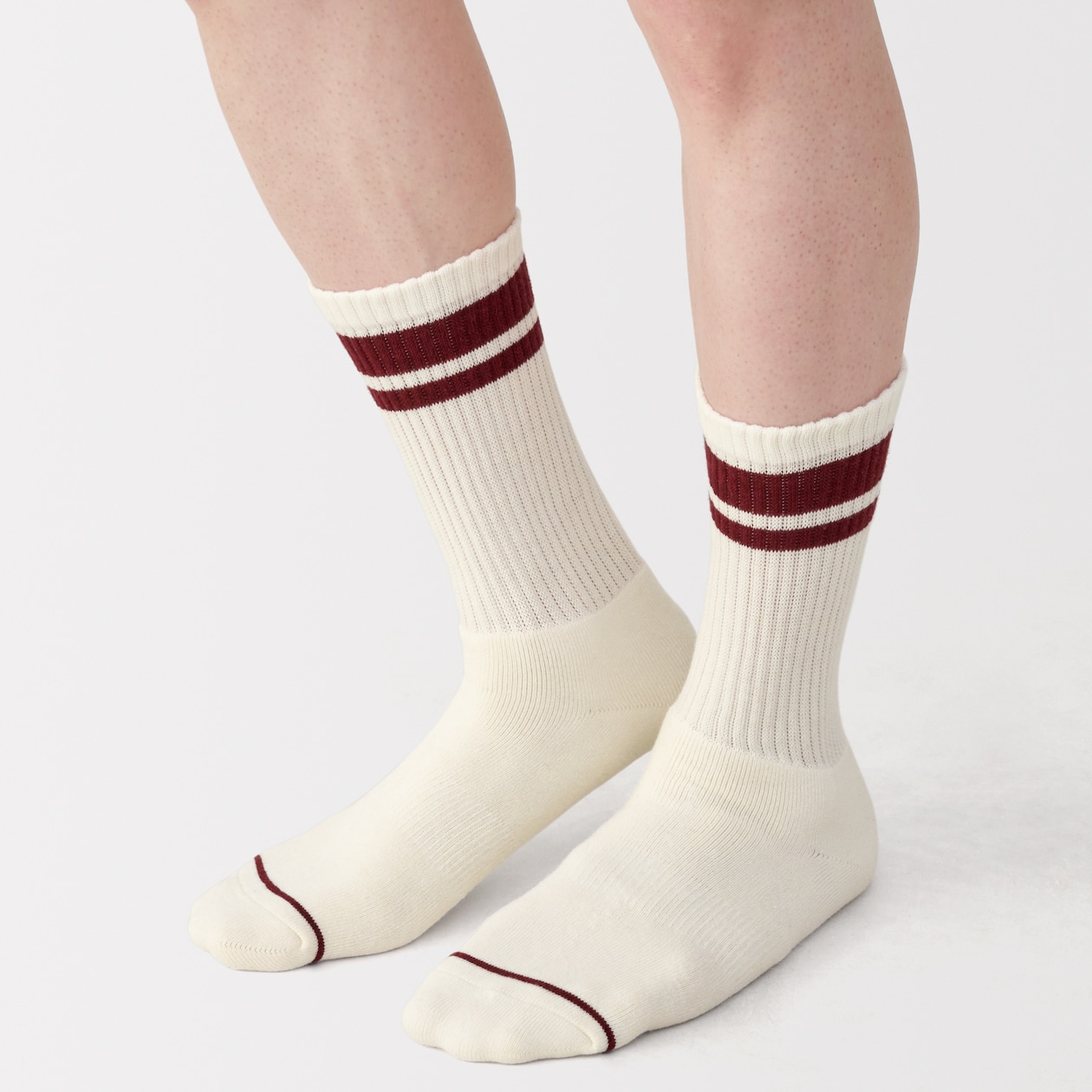 紳士　足なり直角　あったか綿　厚手靴下（ウール入り・ライン）