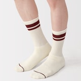 紳士　足なり直角　あったか綿　厚手靴下（ウール入り・ライン）