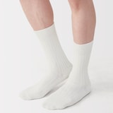 紳士　足なり直角　リブ編み　厚手靴下