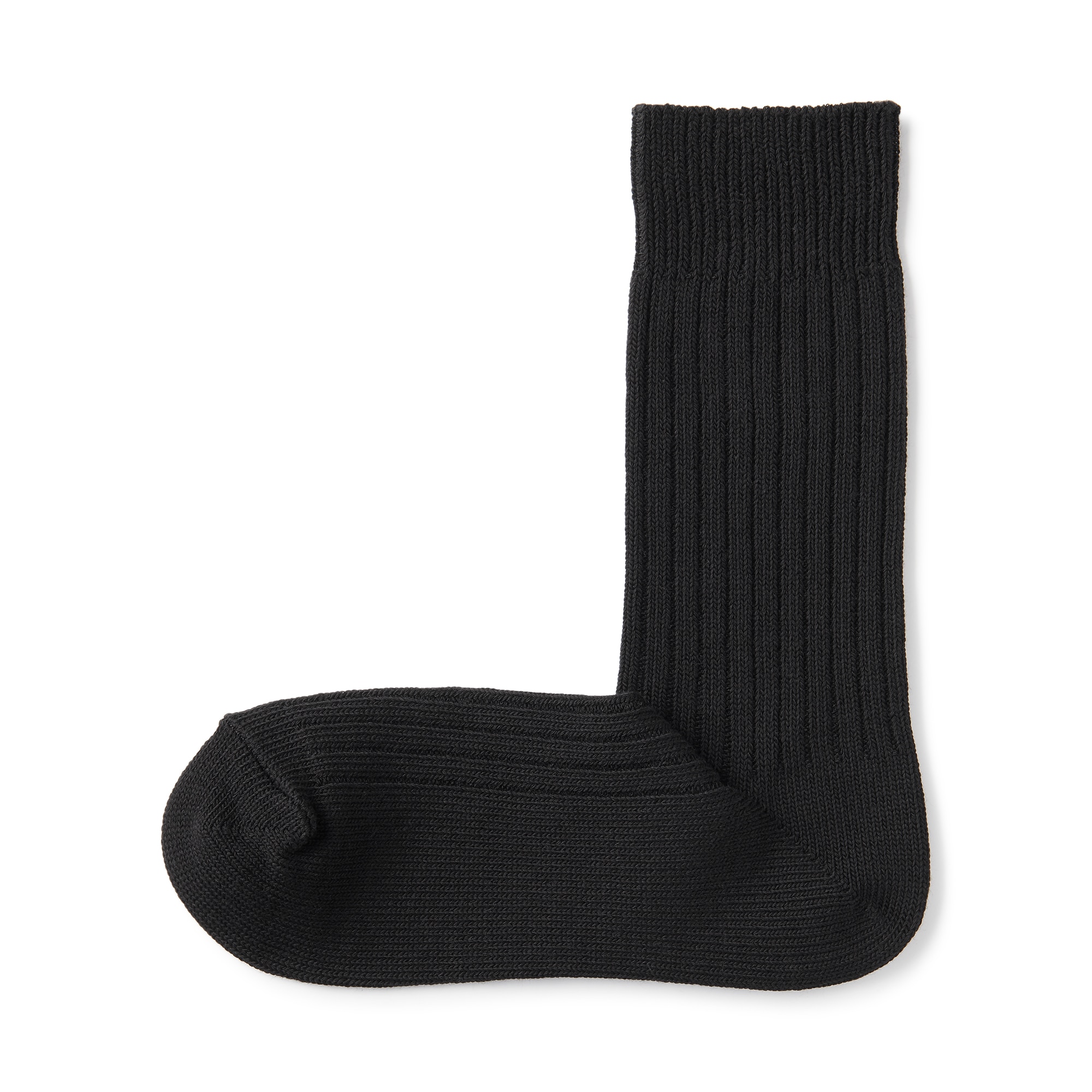 紳士　足なり直角　リブ編み　厚手靴下