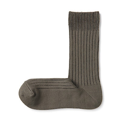 紳士　足なり直角　リブ編み　厚手靴下
