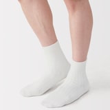 紳士　足なり直角　リブ編み　厚手ショート丈靴下